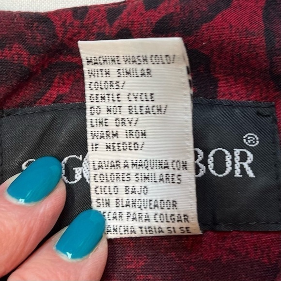 $5 ADD ON with $15+ Bundle Sag Harbor Sheath‎ Dress VTG Red Tropical Sz M EUC - Picture 6 of 10